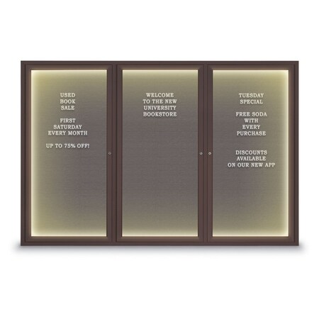 United Visual Products Indoor Enclosed Combo Board, 42"x32", Black Frame/White Porcelain & Buff UVCB4232B-WHTPORC-BUFF